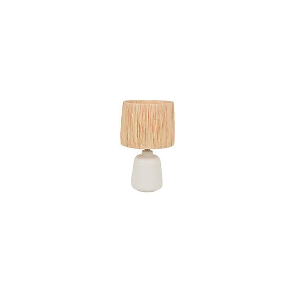 Lampe.e27.ceramique-raphia.paros.blanc