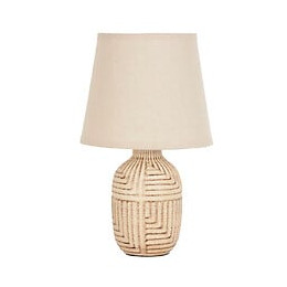 Lampe Jakarta - Ceramique et lin creme - 36.5x22cm