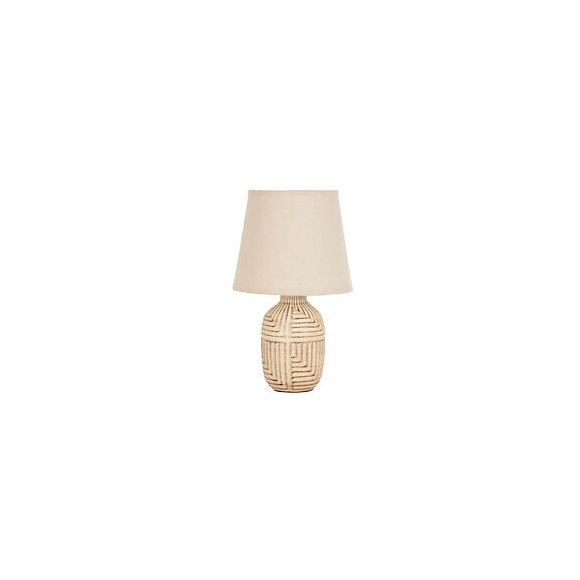 Lampe Jakarta - Ceramique et lin creme - 36.5x22cm