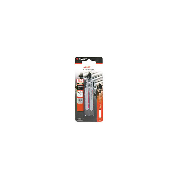 2 lames de scies sauteuses inox attache U L75mm