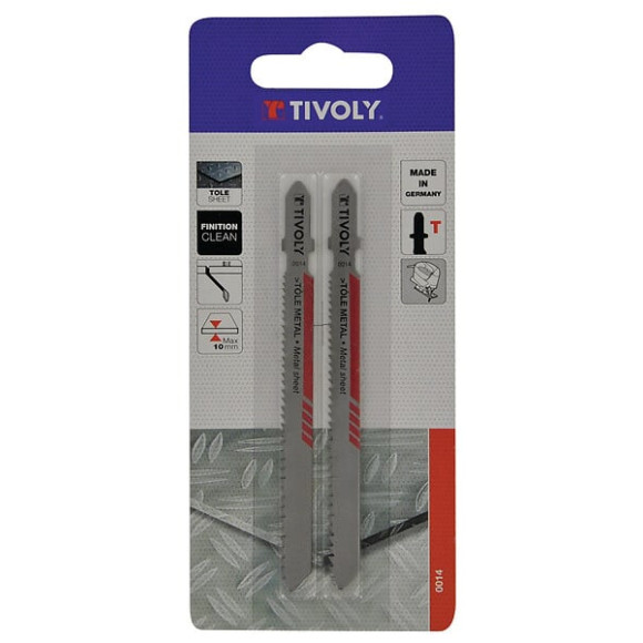 2 lames de scies sauteuses tôle métal attache T L100mm