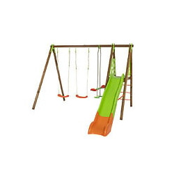 Portique bois et métal Akeo - 5 enfants - 2.30m