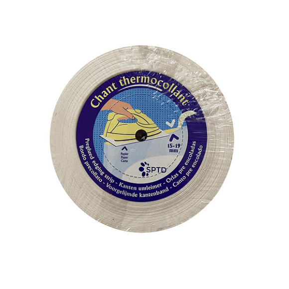 Chant mélaminé thermocollant 23mmx25ml blanc graine