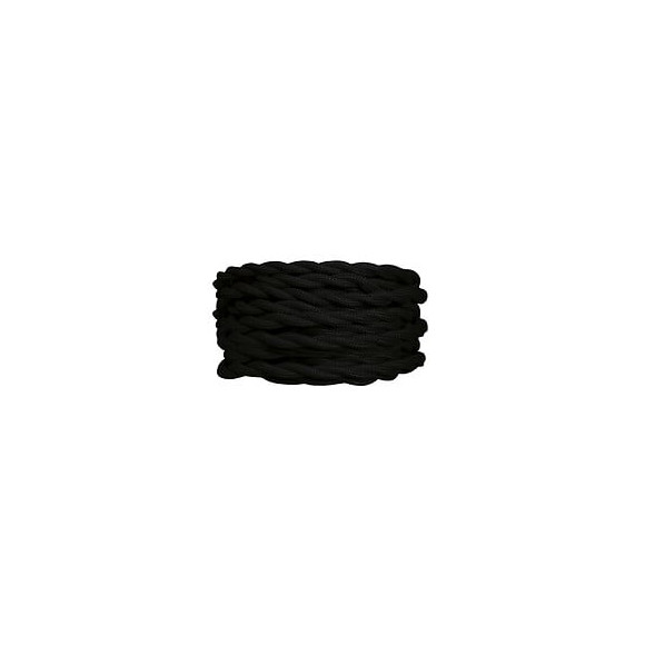 2 câbles tissu torsadés 1x0.75mm2 longueur 3m noir