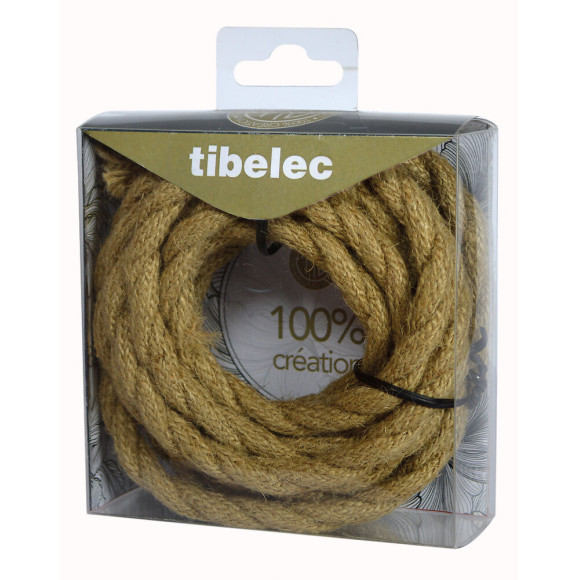 2 câbles tissu torsadé 1x0.75mm2 longueur 3m corde