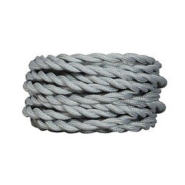 Câble tissu torsadé longueur 3m gris