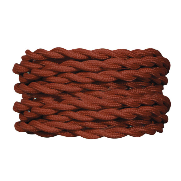 Câble tissu torsadé longueur 3m rouge