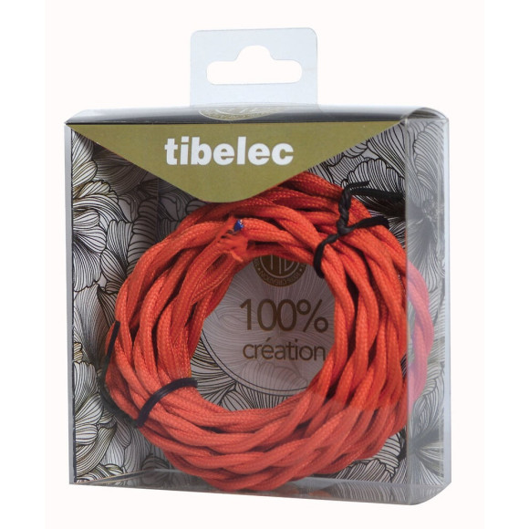 Câble tissu torsadé longueur 3m rouge