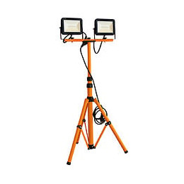 Projecteur LED sur pied - Orange et noir - 2x20W - 2x1600lm