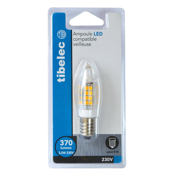 Ampoule led pour veilleuse 23x70mm 3.5w 230v e14