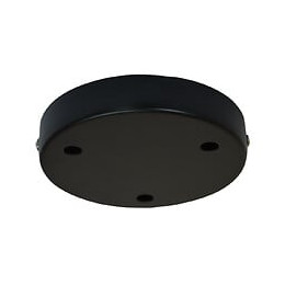 Plafonnier métal 3 câbles diamètre 120mm noir