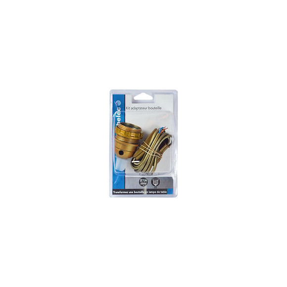 Kit adaptateur bouteille équipé E27 or