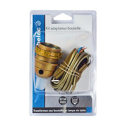 Kit adaptateur bouteille équipé E27 or