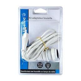 Kit adaptateur bouteille équipé E14 blanc