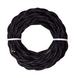 2cables tissu torsade 1x0.75mm2l.3m nr