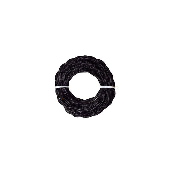 2cables tissu torsade 1x0.75mm2l.3m nr