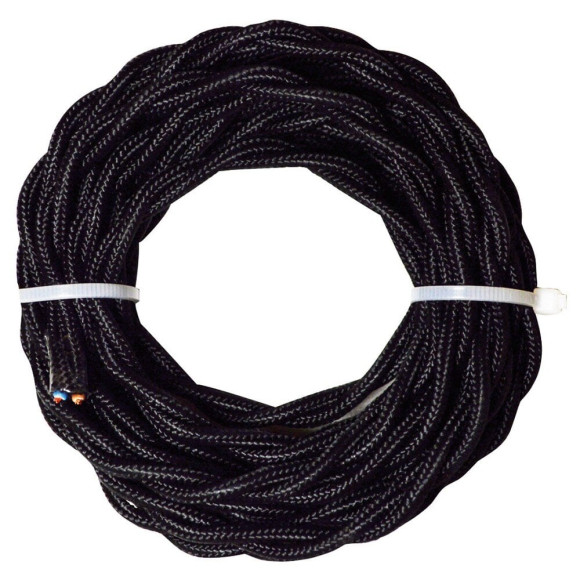 2cables tissu torsade 1x0.75mm2l.3m nr