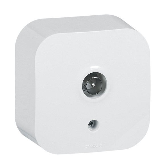 Prise TV simple saillie Profil Eco - Blanc