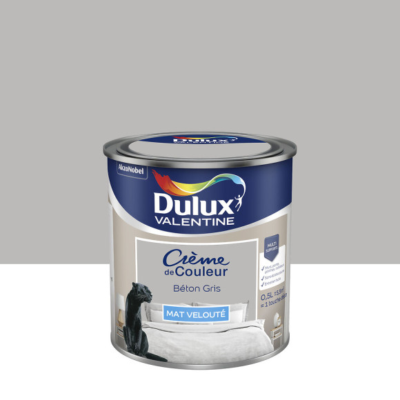 Peinture Crème de Couleur - Béton Gris - Mat - 05L