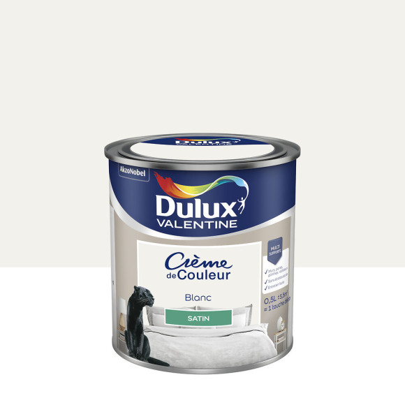 Peinture Crème de Couleur - Blanc - Satin - 05L