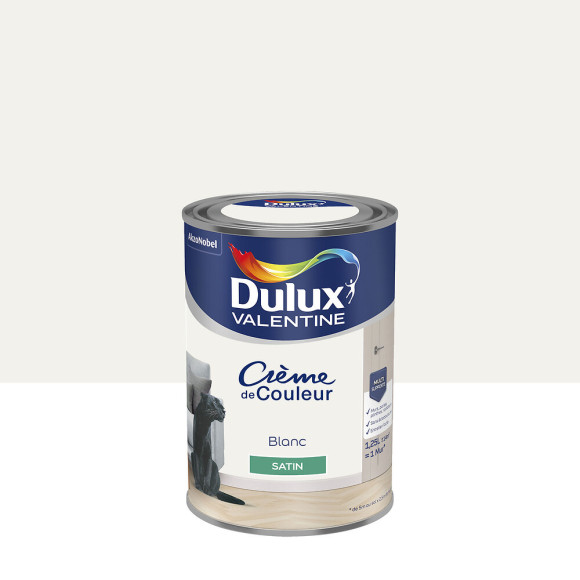 Peinture Crème de Couleur - Blanc - Satin - 125L