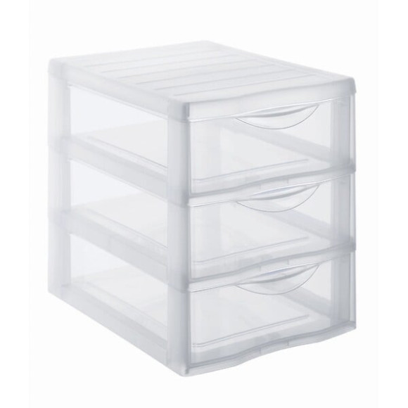 Mini tour de rangement SUNDIS 3 tiroirs Orgamix transparent