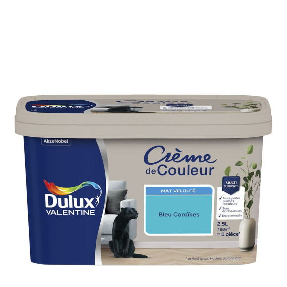 Peinture Crème de Couleur - Bleu Caraïbes - Mat - 25L