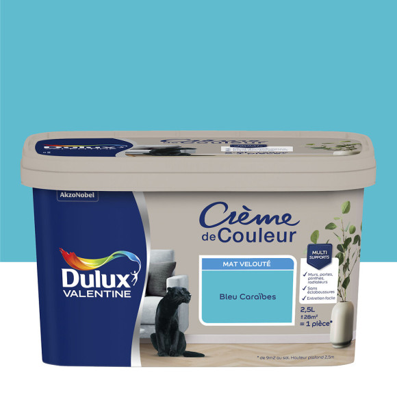 Peinture Crème de Couleur - Bleu Caraïbes - Mat - 25L