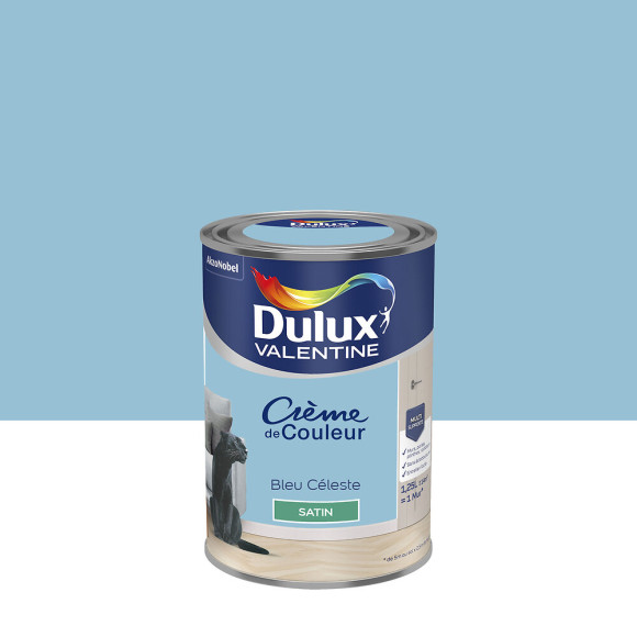 Peinture Crème de Couleur - Bleu Céleste - Satin - 125L