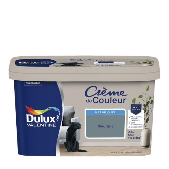 Peinture Crème de Couleur - Bleu Gris - Mat - 25L