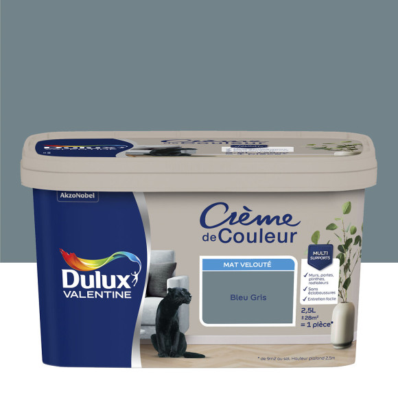 Peinture Crème de Couleur - Bleu Gris - Mat - 25L