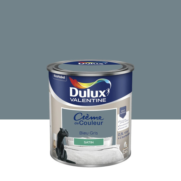 Peinture Crème de Couleur - Bleu Gris - Satin - 05L