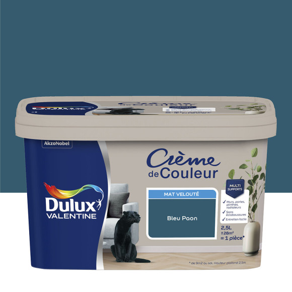 Peinture Crème de Couleur - Bleu Paon - Mat - 25L