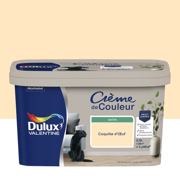 Peinture Crème de Couleur - Coquille d'oeuf - Satin - 25L