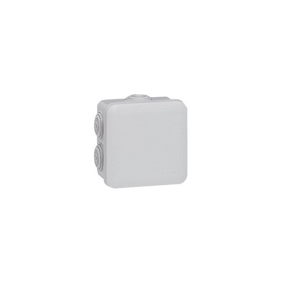 Boîte de dérivation carrée 65x65x40mm - fermeture par enclipsage-gris