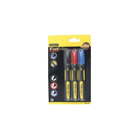 Marqueur pointe fine - 3 couleurs - carte 3pcs - fatmax