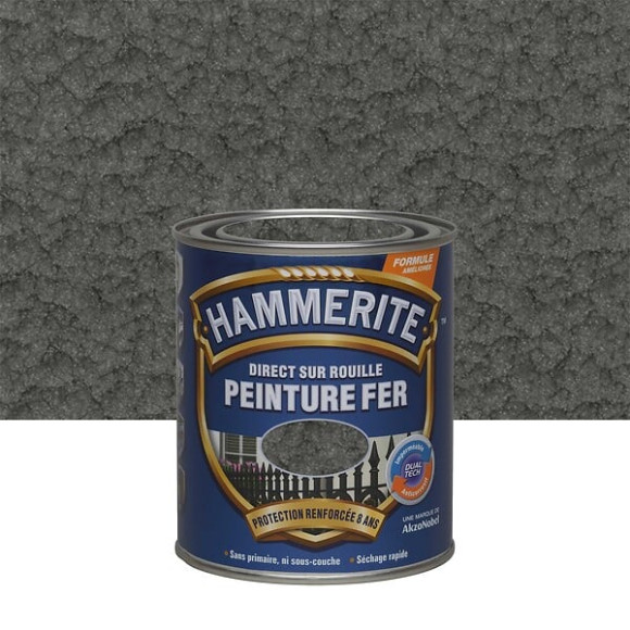 Peinture Direct sur Rouille - Gris Ardoise - Martele - 075L