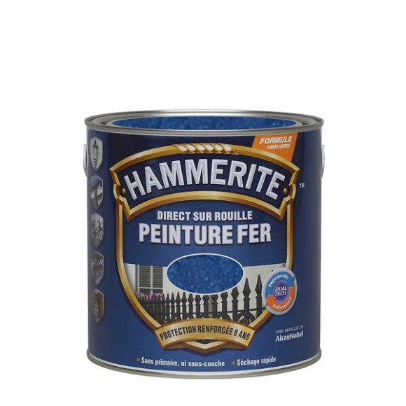 Peinture Hammerite Direct sur Rouille - Martele - Bleu nuit - 25L