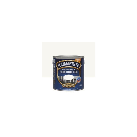 Peinture Hammerite Direct sur Rouille - Blanc - Brillant - 25L