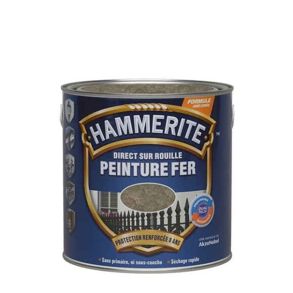 Peinture fer Hammerite Direct sur Rouille Martele Bronze 025L