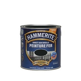 Peinture fer Hammerite Direct sur Rouille Satin Noir 025L