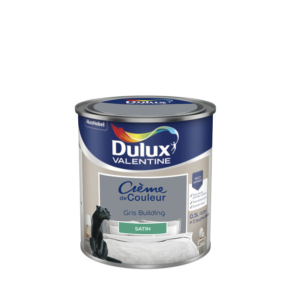 Peinture Crème de Couleur - Gris Building - Satin - 05L