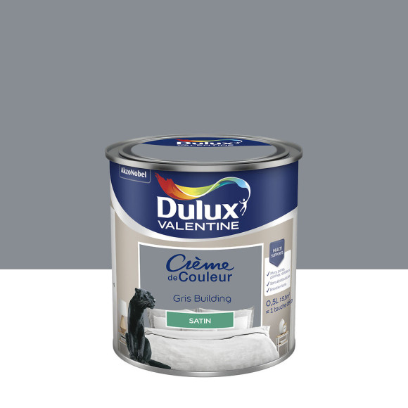 Peinture Crème de Couleur - Gris Building - Satin - 05L