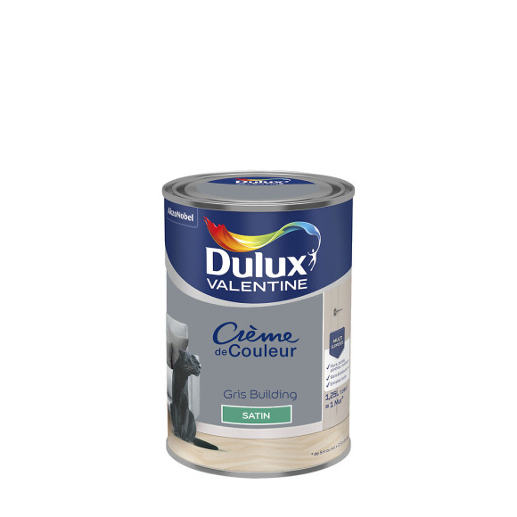 Peinture Crème de Couleur - Gris Building - Satin - 125L