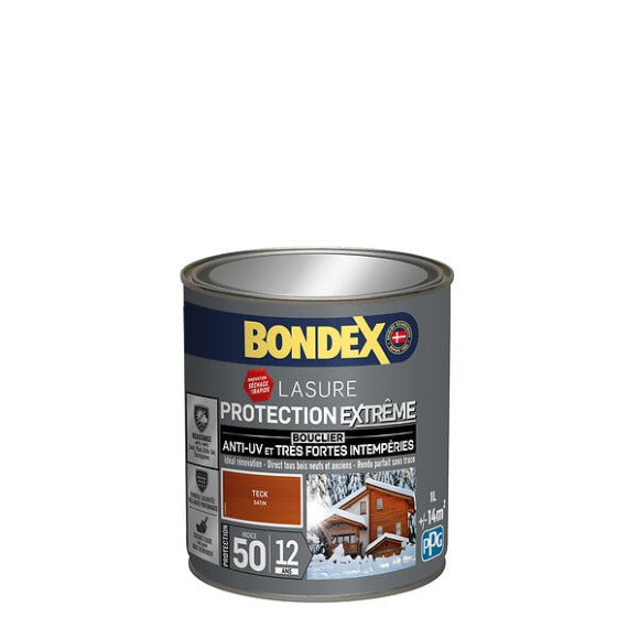 Lasure Protection Extrême Indice 50-12Ans Teck Satin - 1L