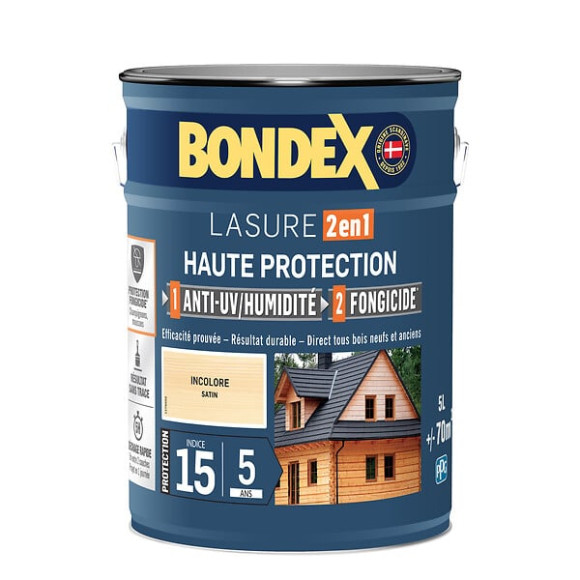 Lasure bondex 2en1 - Incolore - Satin - 5L