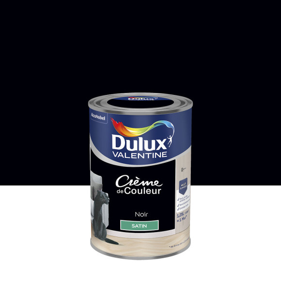 Peinture Crème de Couleur - Noir - Satin - 125L