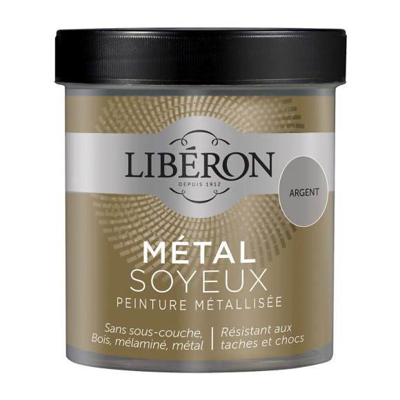 Peinture Le Metal Soyeux Noir argent Pot 0.5l