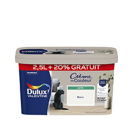 Peinture Crème de Couleur - Blanc - Satin - 25L+20%