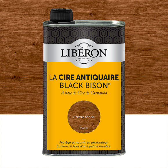 Cire antiquaire liquide Black Bison Chêne fonce 0.5l